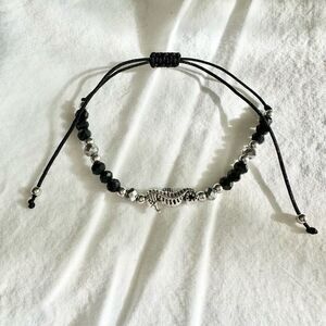 Black Sea horse beaded friendship bracelet